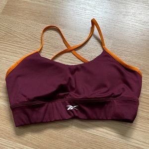 Reebok women’s low impact tri bra medium maroon